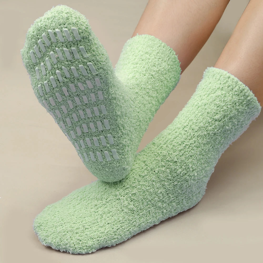 Cozy Coral Velvet Anti-Slip Indoor Socks for Women