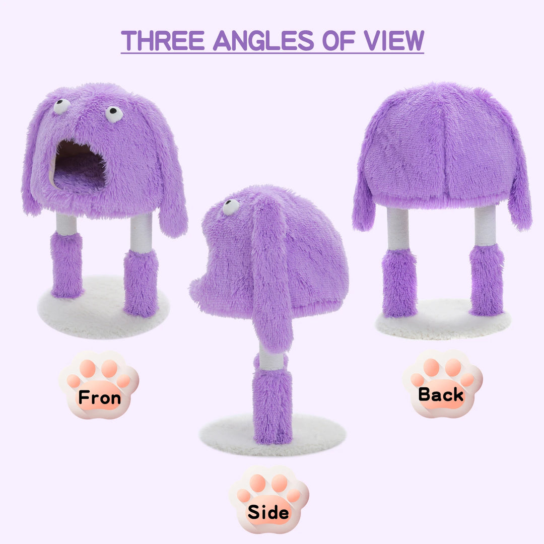 Purple Monster Cat Tree Tower with Big Condo & Sisal-Wrapped Legs