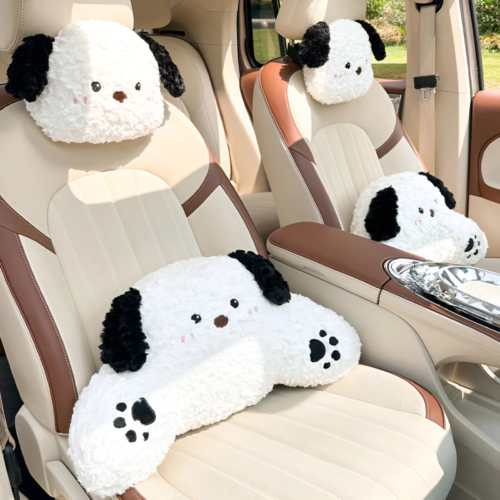 Cartoon Animal Car Neck and Lumbar Support Pillow Set