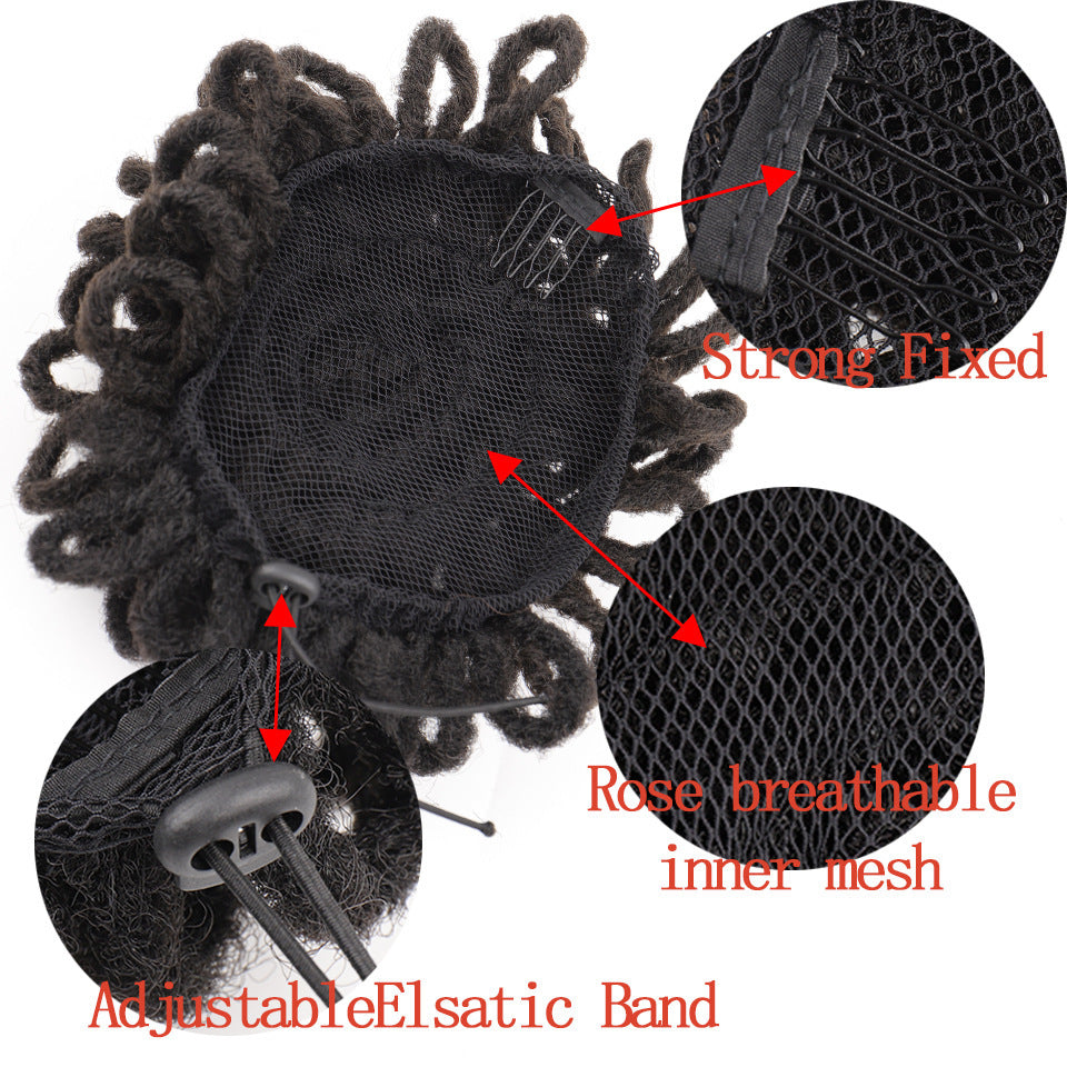 African Wig Bun Hair Bag Drawstring Dreadlocks Afro Hair Bag