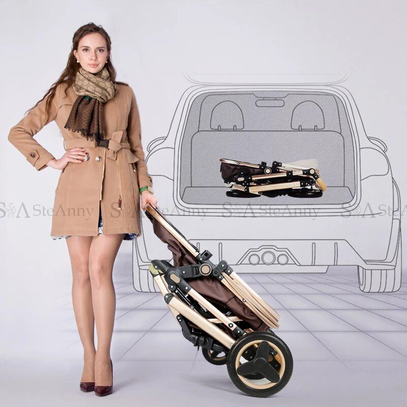 5-IN-1 Luxury Travel Baby Stroller with Car Seat Portable, Foldable, and Durable