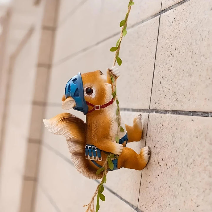 Charming Climbing Squirrel Resin Garden Decoration