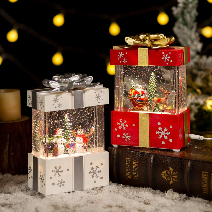 Christmas Decoration Gift Box Crystal Ball Small Night Lamp Ornaments