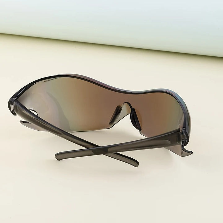 Rimless Cyberpunk Gradient Mirror Sunglasses