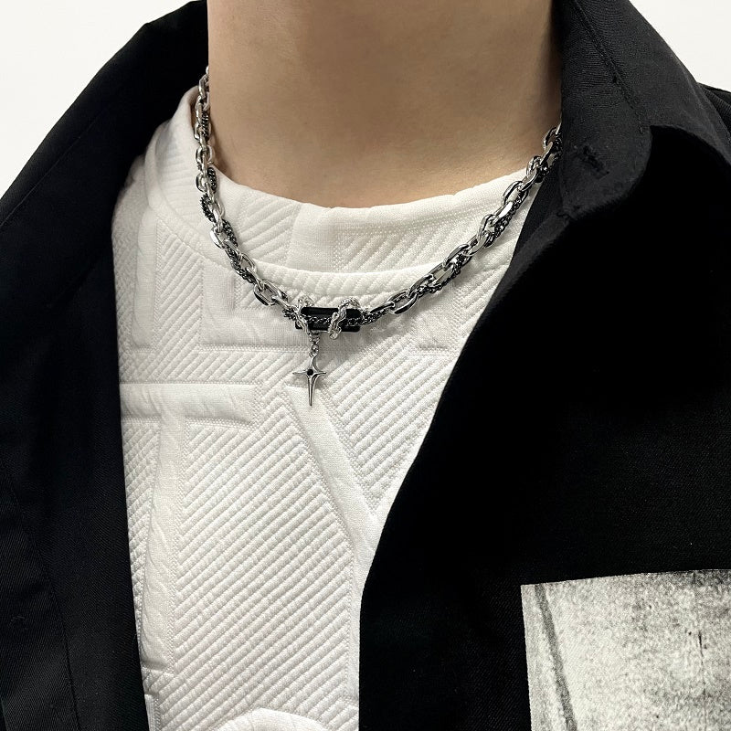 Original Men's And Women's Fashionable Black Zircon Multi-layer Winding Necklace