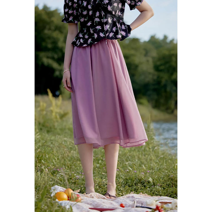 Summer Chic Elastic Waist A-Line Tutu Skirt