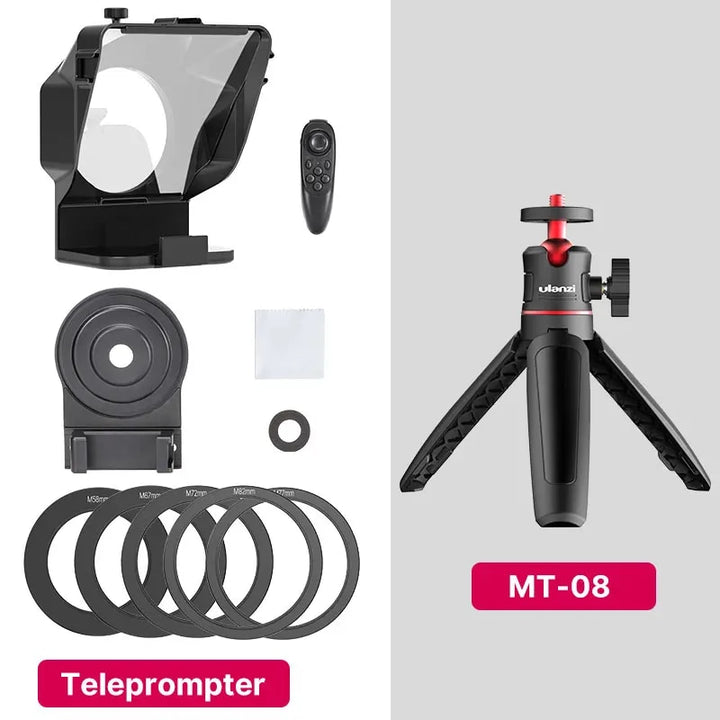 Portable Mini Teleprompter for Smartphone/DSLR Camera Video Recording