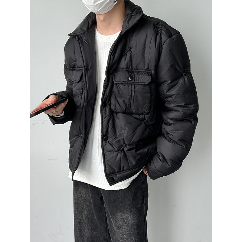 Fashion Everything Personality Small Fragrant Wind Cotton-padded Jacket Temperament Black Coat