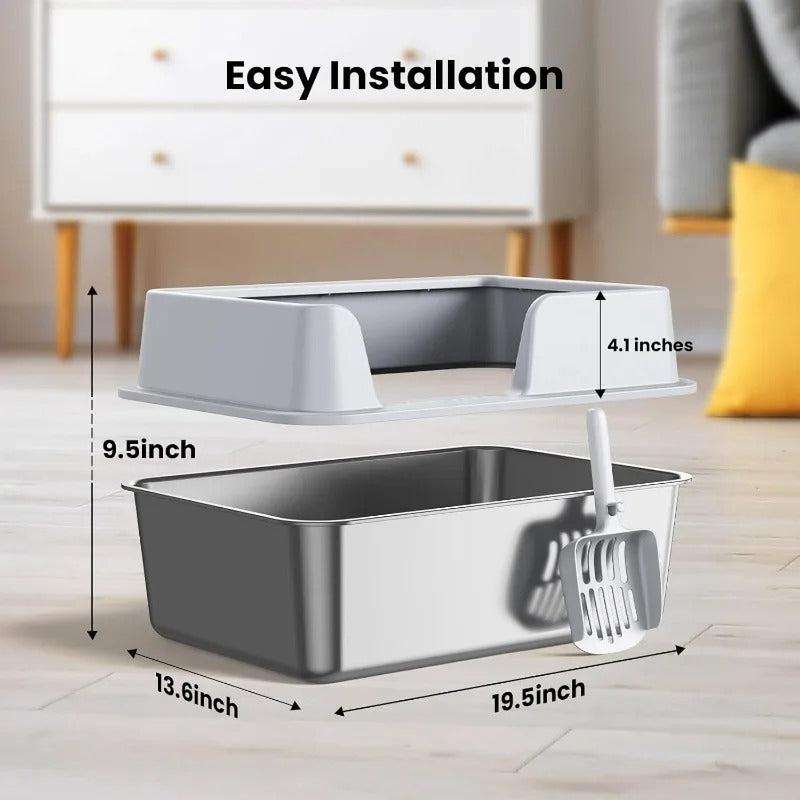 Stainless Steel Cat Litter Box with Lid