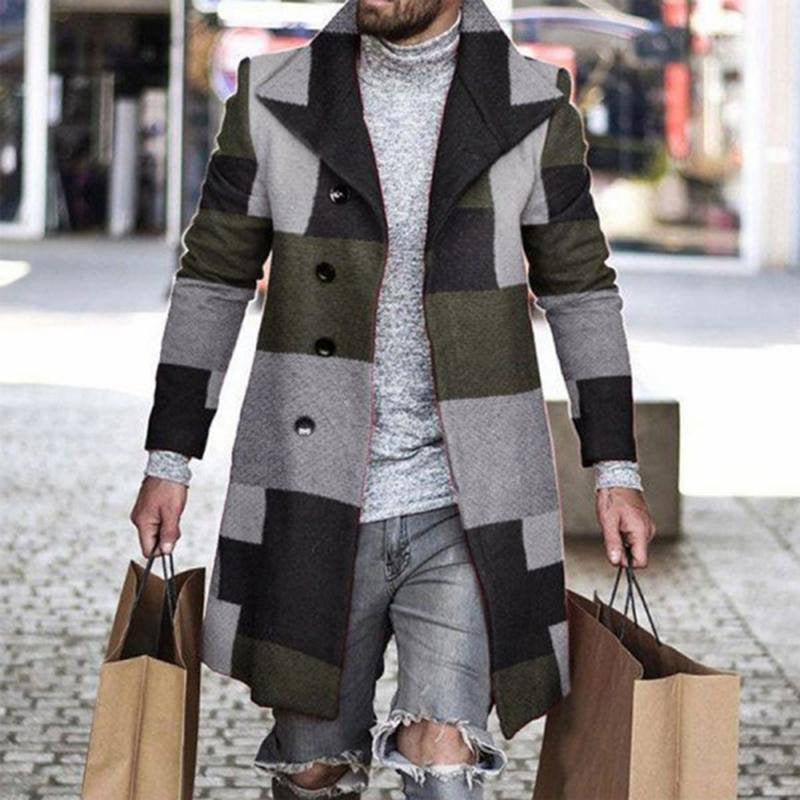 3D Digital Printing Men's Woolen Lapel Jacket