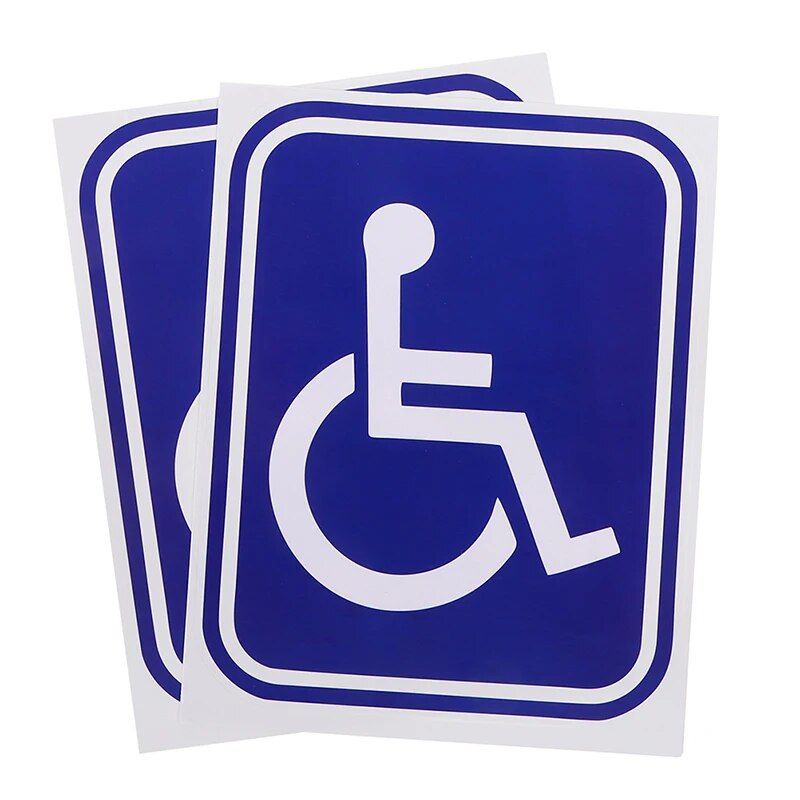 Weatherproof Disability Mobility Parking Decals for Vehicles