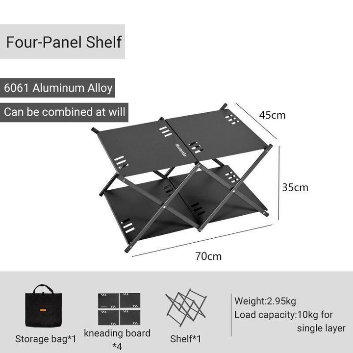 Multi-Level Portable Folding Camping Shelf – Aluminum Outdoor BBQ Table Rack