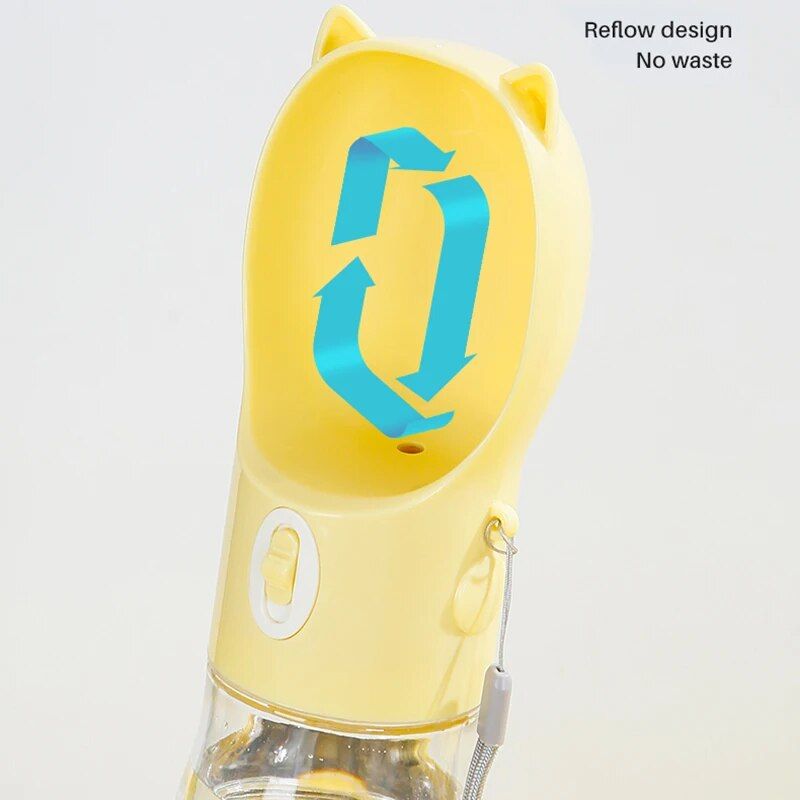 Portable 2-in-1 Dog & Cat Water Bottle and Food Dispenser