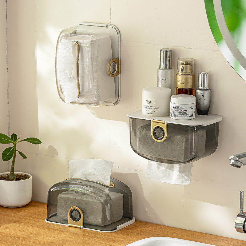 Modern Wall-Mounted Tissue Box & Storage Dispenser