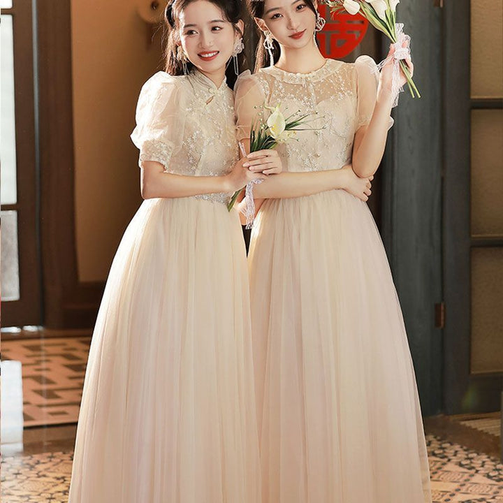 Champagne Bridesmaid Dress Slimming High Sense