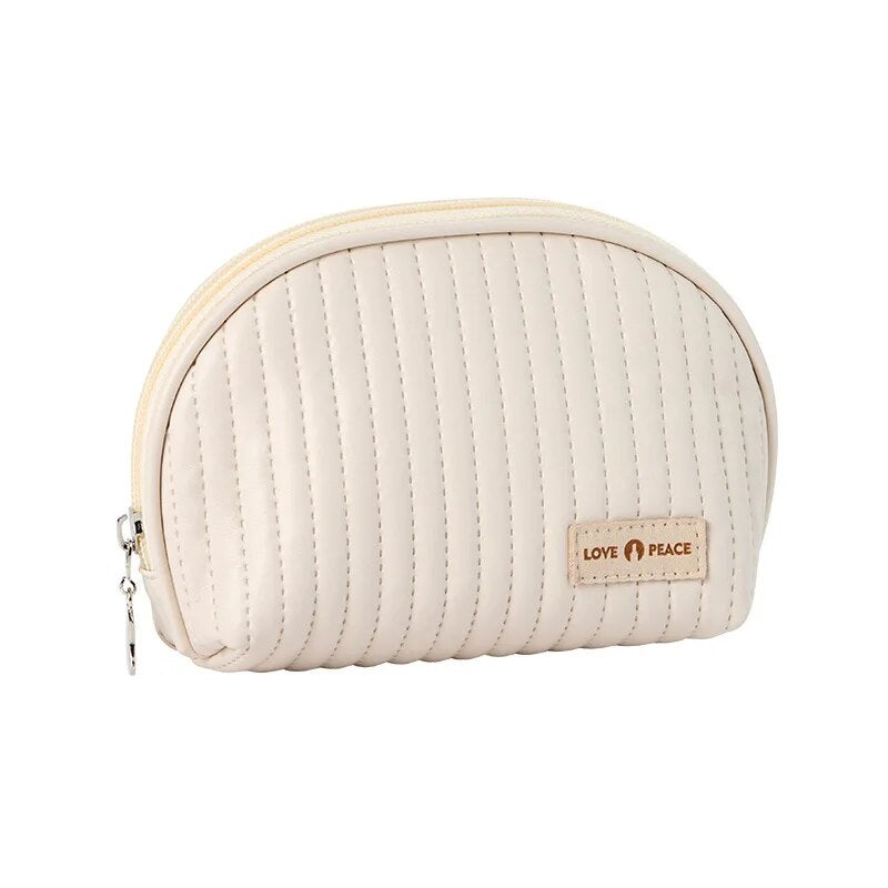 Compact Shell Cosmetic Bag for Women | Travel-Sized Makeup Pouch