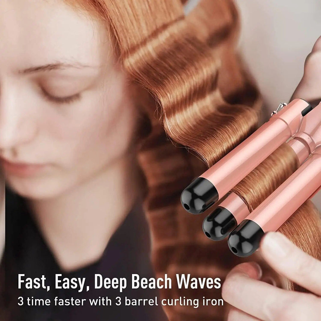 5-in-1 Multi-Function Curling Wand with 3-Barrel Crimper & Fast Heating