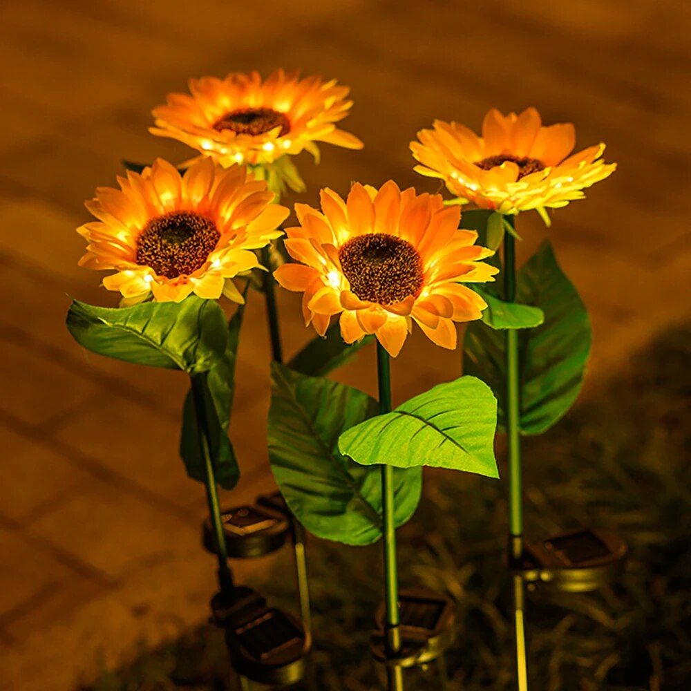 Solar Sunflower Garden Pathway Lights