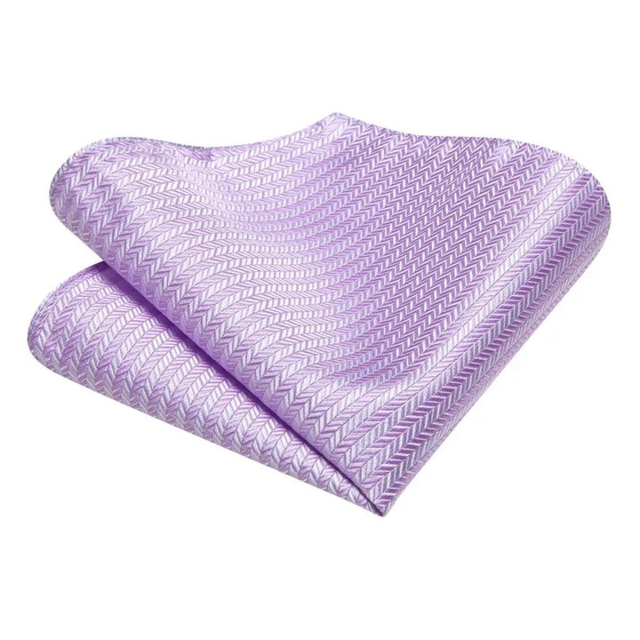 Striped Lilac Silk Necktie Set for Men