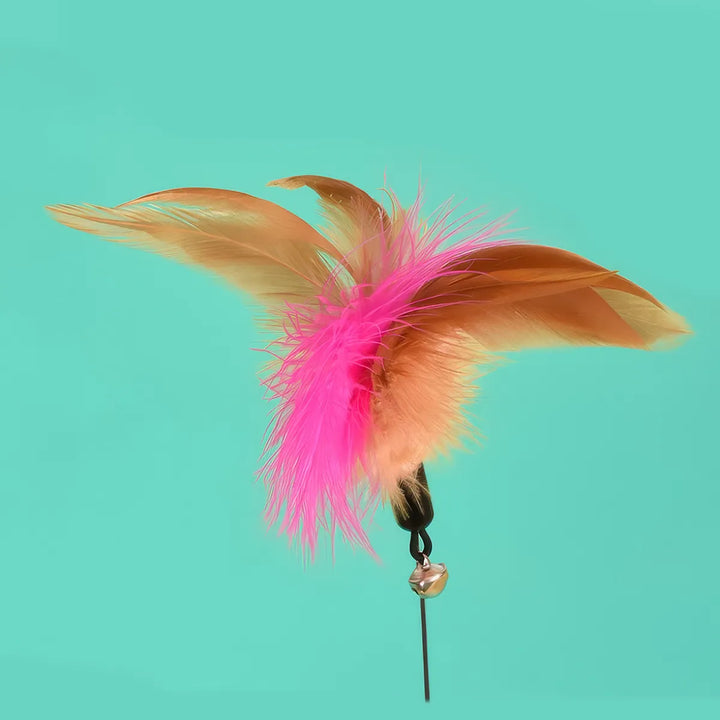 Interactive Feather Teaser Stick with Bell Collar for Cats