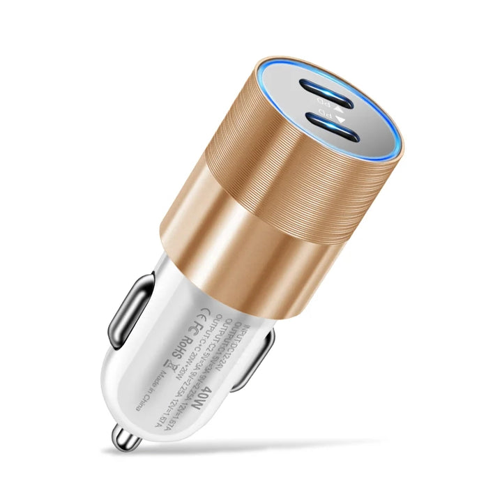 68W Dual USB Type C Car Charger