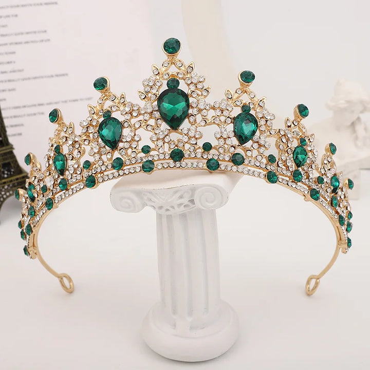 Baroque Gold Champagne Crystal Bridal Tiara