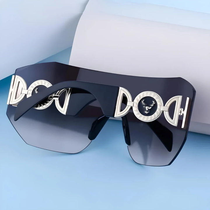 Oversized Shield Rimless Sunglasses