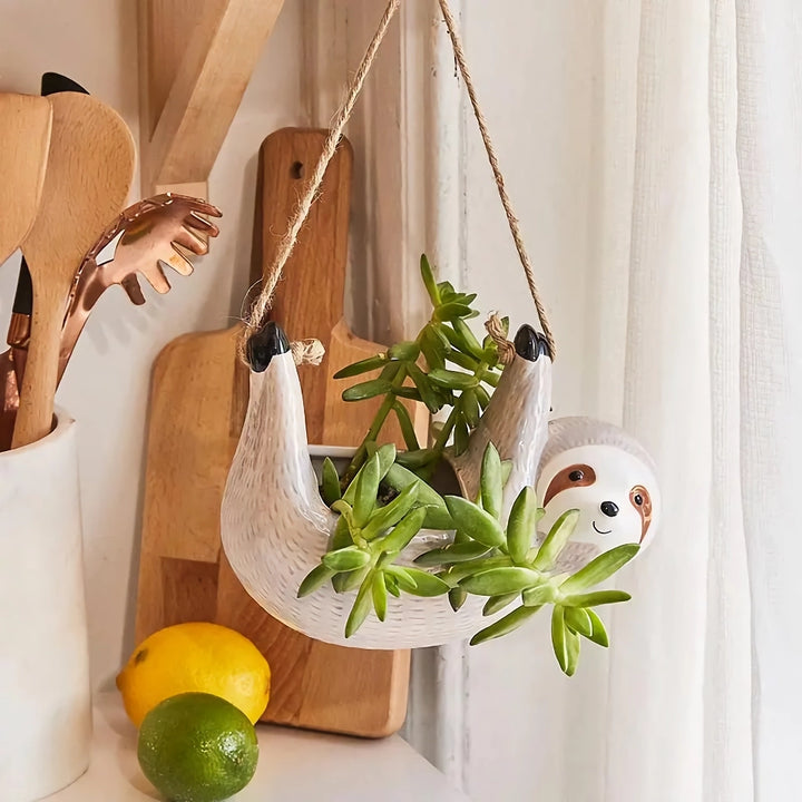 Ceramic Cartoon Animal Hanging Plant Pot