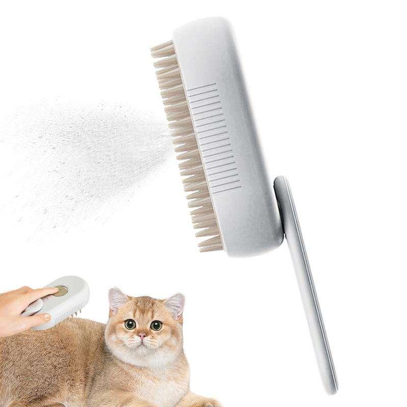 Multi-Function Pet Grooming Steam Brush: Clean, Massage, and De-shed