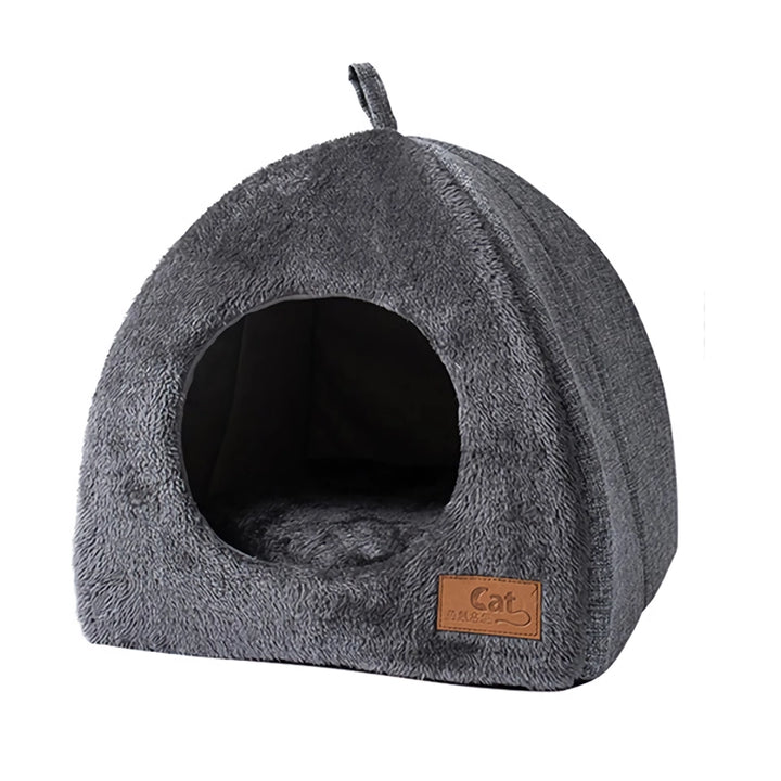 Warm and Cozy Semi-Enclosed Cat Bed for Small to Medium Pets