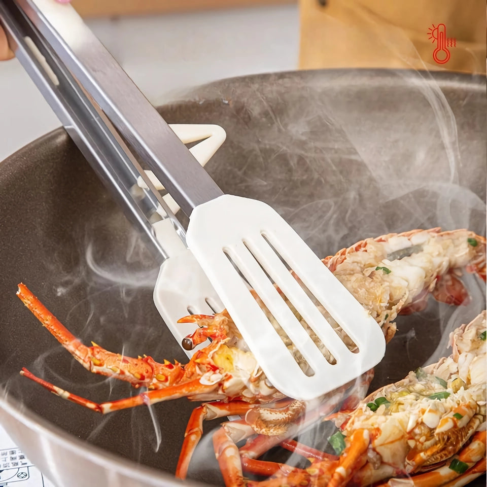 Stainless Steel Non-Stick Heat-Resistant Silicone Barbecue Tongs