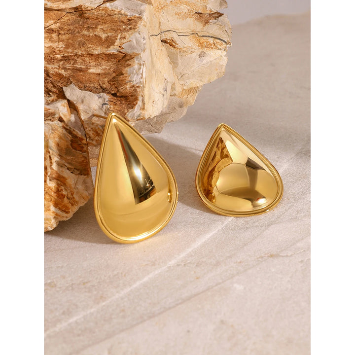 Stainless Steel Rounded Triangle Stud Earrings