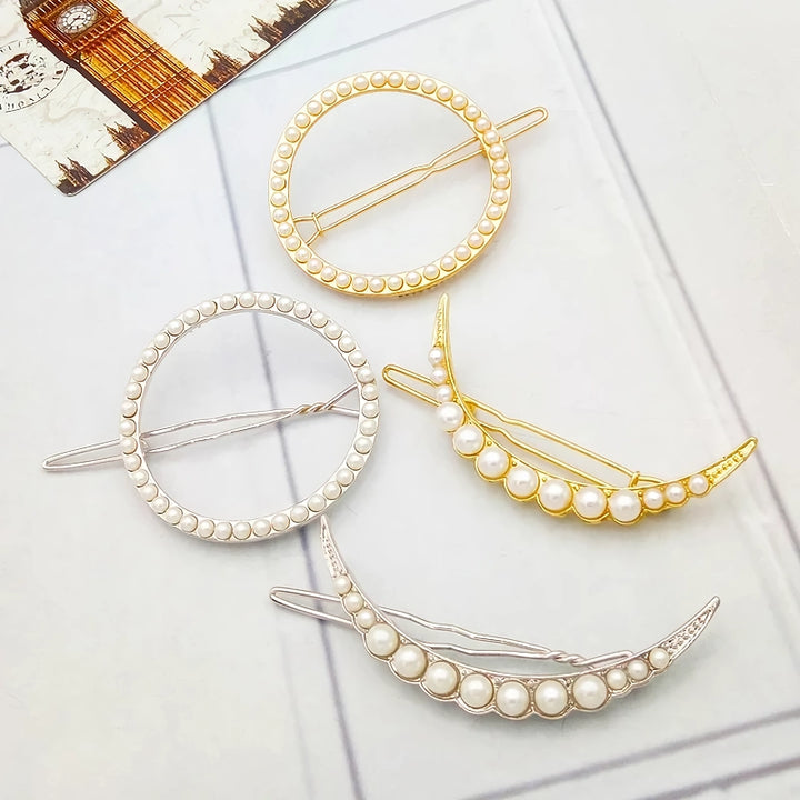 Elegant Pearl and Geometric Hairpins