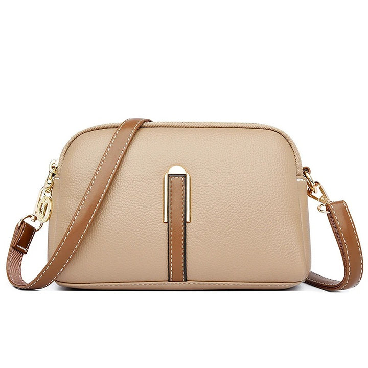 Luxury Genuine Leather Crossbody Bag for Women - Soft Cowhide Messenger Bag with Elegant Flap Closure