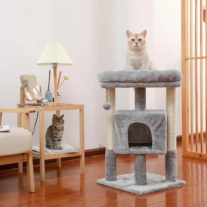 Large Cat Tree Tower with Perch, Hammock, and Scratching Post