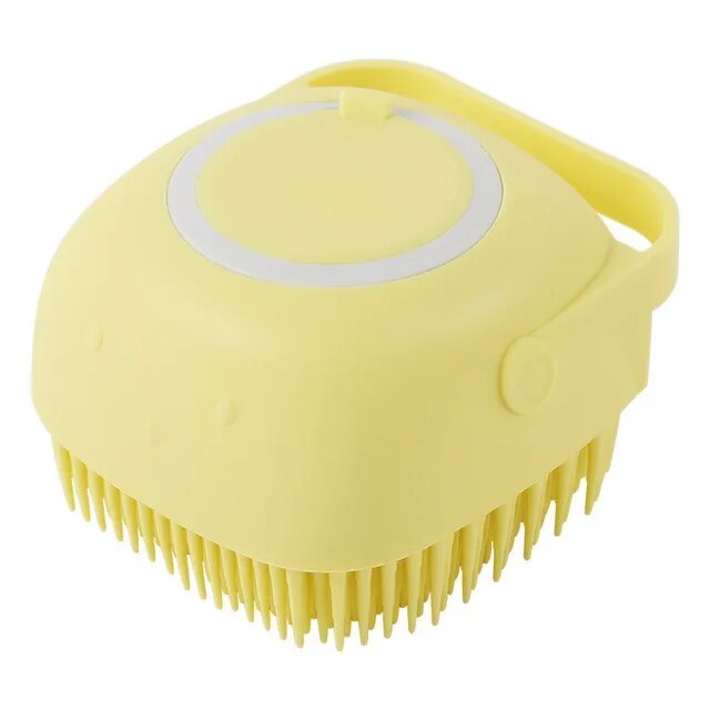 Bathroom Silicone Pet Massage Brush - Soft and Safe Bath Tool for Dogs, Cats, and Kids