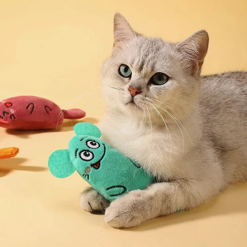 Interactive Cat & Dog Chew Toy - Bite Resistant Plush for Teeth Cleaning & Fun