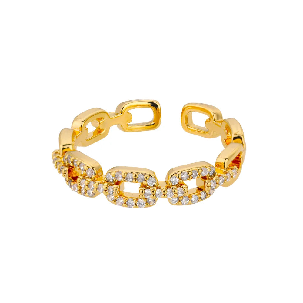 Trendy Cubic Zirconia Chain Ring