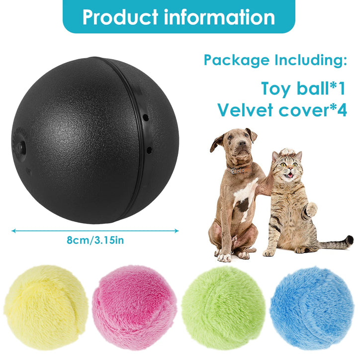 Pet Electric Rolling Ball + 4 Colorful Toy Ball Bags