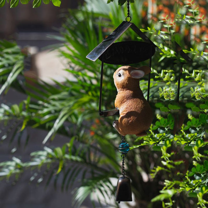 Charming Rabbit Garden Pendant - Outdoor Resin Animal Sculpture Decoration