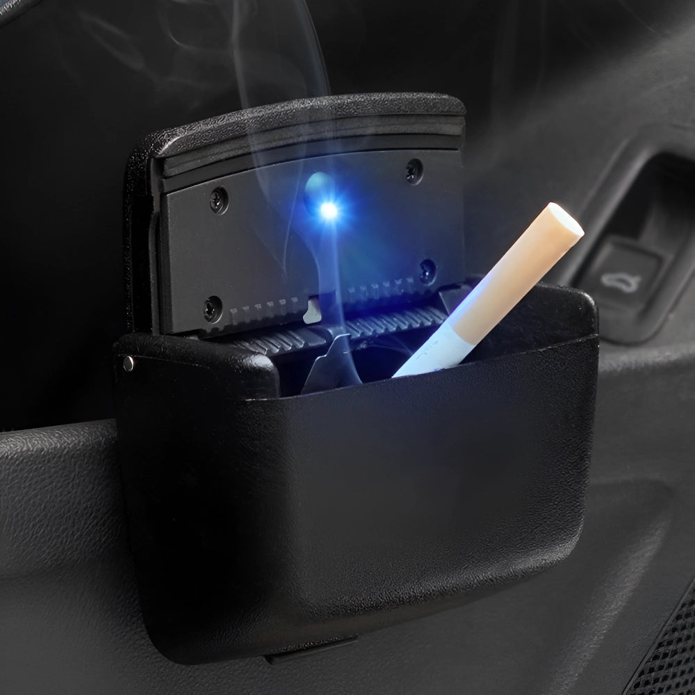 Portable Smokeless Car Ashtray with LED Light and Lid