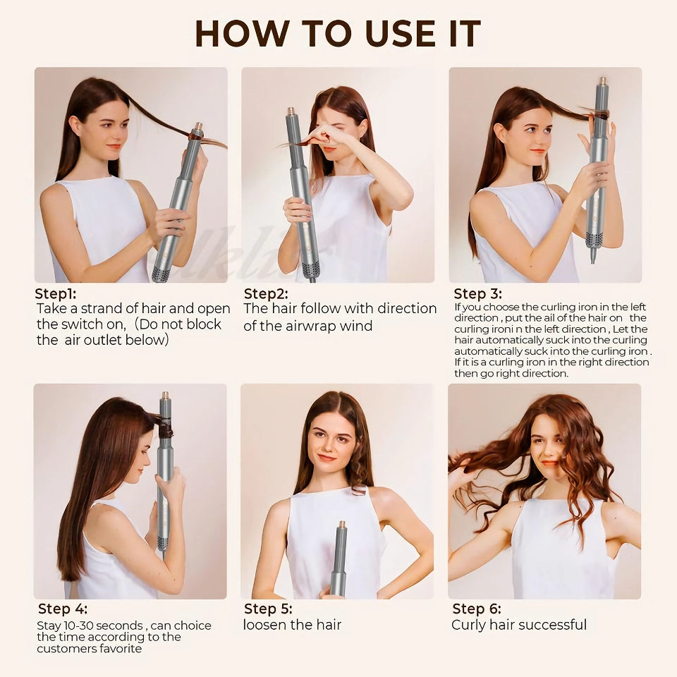 8-in-1 High-Speed Hair Dryer Brush & Hot Air Styler with Negative Ions