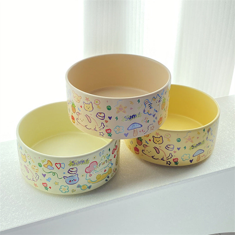 Graffiti Ceramic Double Pet Bowl