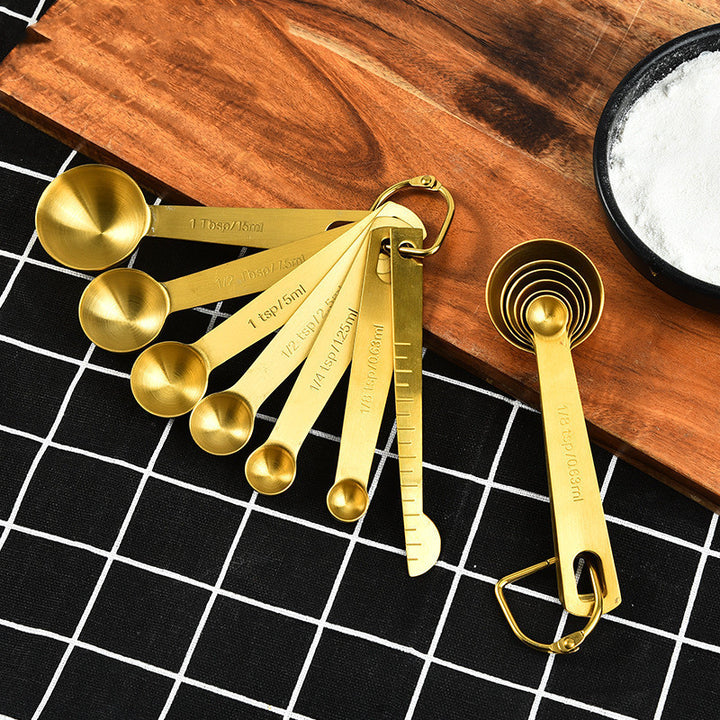 Useful Stainless Steel Measuring Cup Cozinha Coffee Measuring Spoons Tea Gold