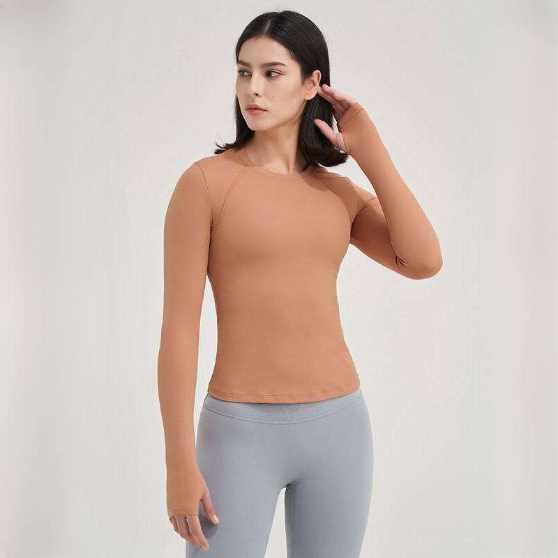 Women's Long Sleeve Yoga & Fitness Top – Breathable, Elastic Nylon Sportswear