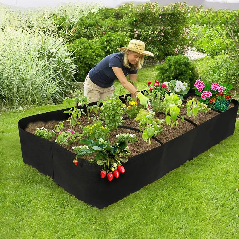 Modular Felt Raised Garden Beds with Adjustable Grid System