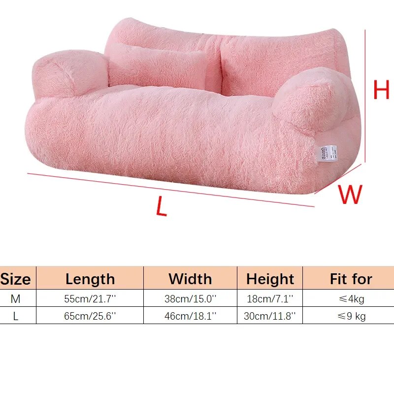 Luxury Pet Sofa Bed - Super Soft Warm Sleeper for Cats & Small Dogs, Washable with Non-Slip Base