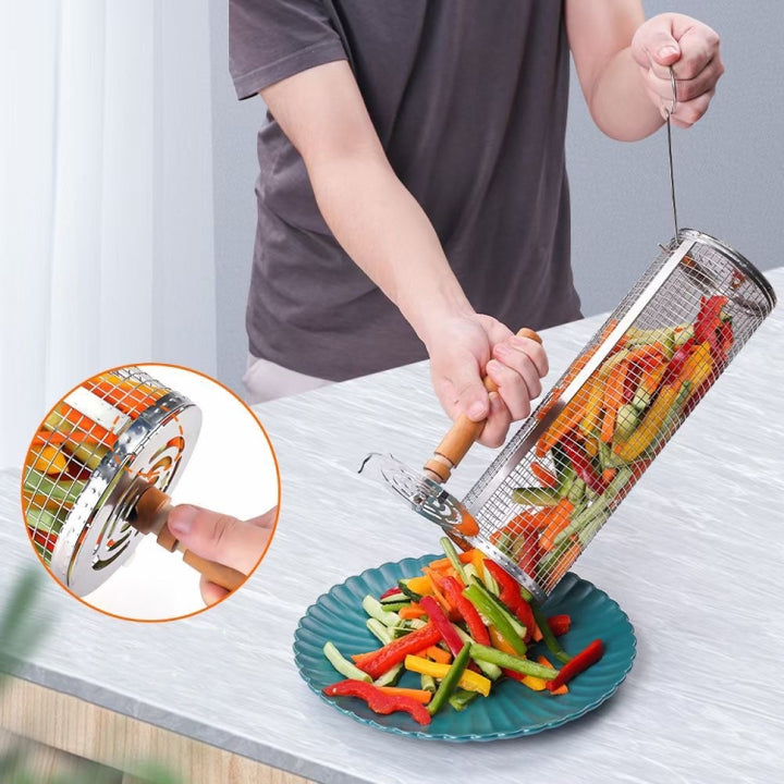 Stainless Steel BBQ Rolling Basket