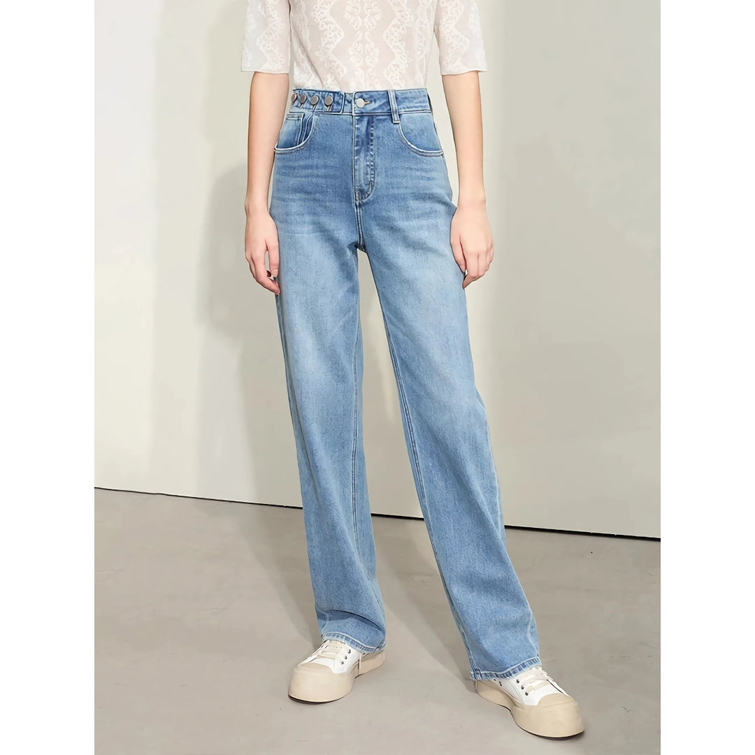 Minimalist Women's Retro Straight Denim Pants