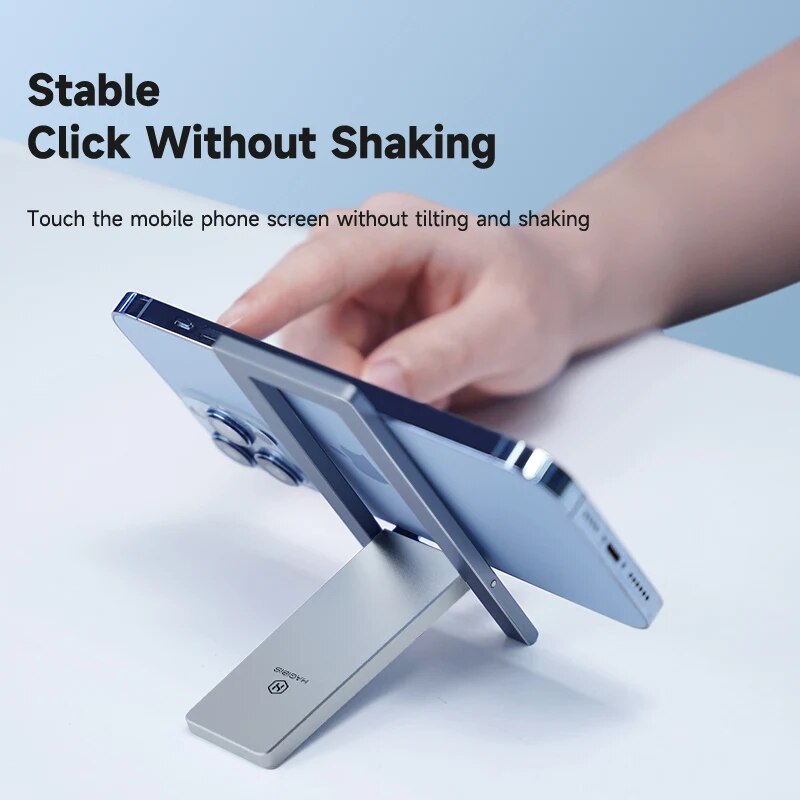 Adjustable Metal Phone Stand - Foldable and Portable Desktop Cradle Dock for Smartphones